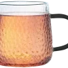 MG HOME | DECO Zestaw 4 szklanek termicznych z uchem 350 ml / czarne