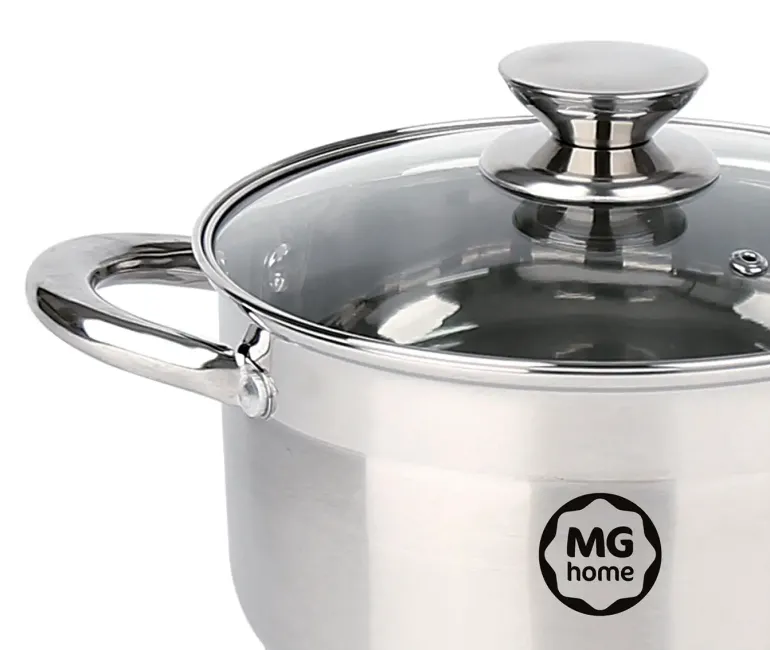 MG HOME | MODERNO KOMPLET GARNKÓW ZE STALI SZCZOTKOWANEJ 6 EL.