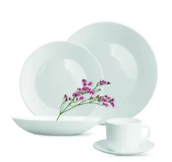 MG HOME OPAL ABRIA KOMPLET SERWIS OBIADOWY + FILIŻANKI 30 EL 6 OS BIAŁY