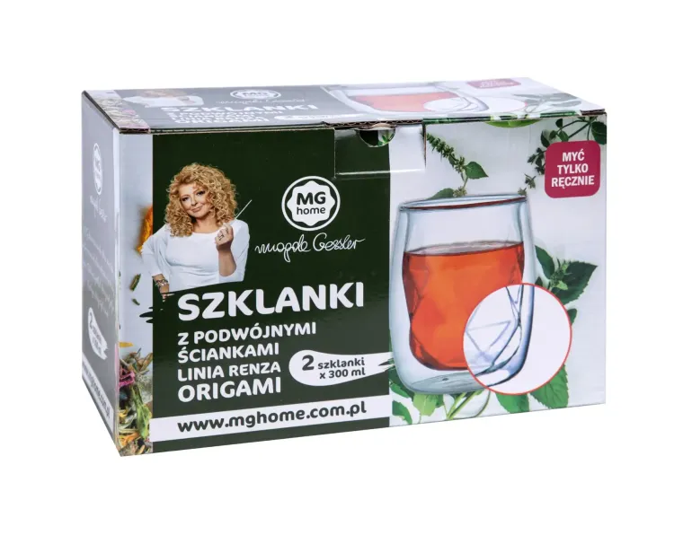 MG HOME Renza Origami Zestaw szklanek 2x300 ml / borokrzemowe