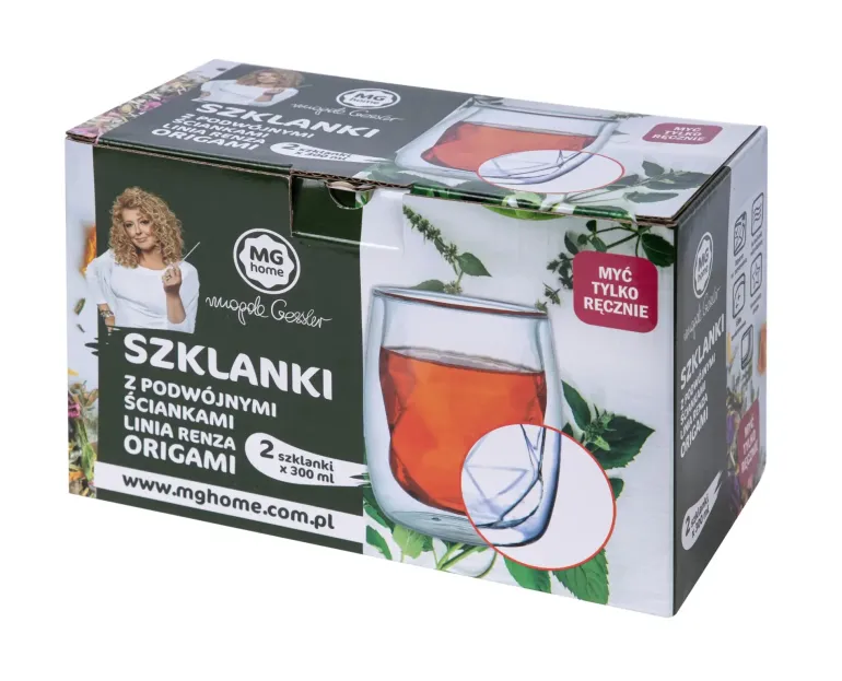 MG HOME Renza Origami Zestaw szklanek 2x300 ml / borokrzemowe