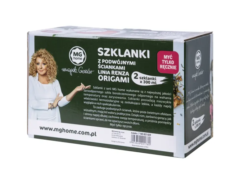 MG HOME Renza Origami Zestaw szklanek 2x300 ml / borokrzemowe