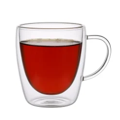 MG HOME | RENZA Zestaw 2 szklanek termicznych z uchem 300 ml / transparentne
