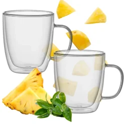 MG HOME RENZA Zestaw 2 szklanek termicznych z uchem 350 ml