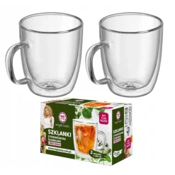 MG HOME RENZA Zestaw 2 szklanek termicznych z uchem 350 ml