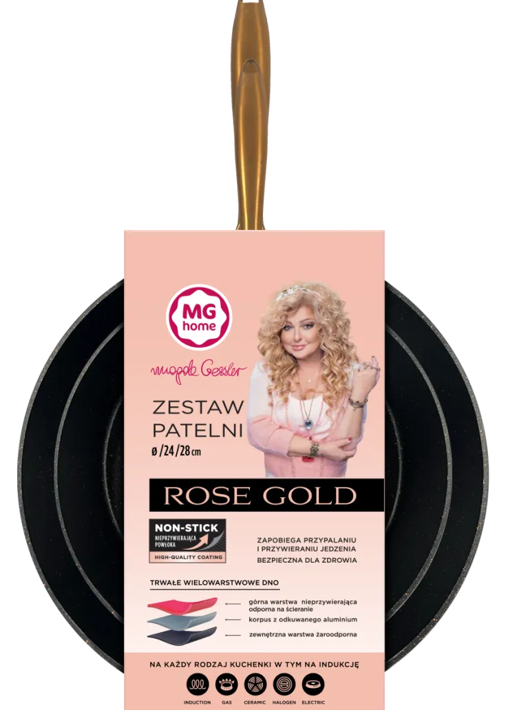 MG HOME | ROSE GOLDKOMPLET 2 PATELNI 24/28 CM