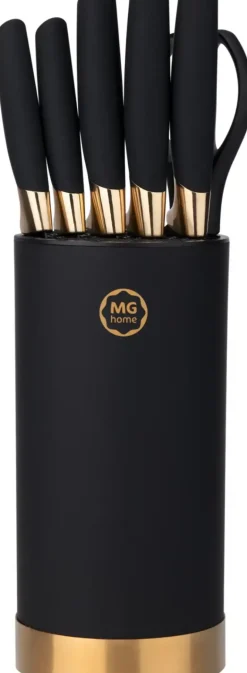 MG HOME ROSE GOLD ZESTAW 5 NOŻY + NOŻYCZKI W BLOKU