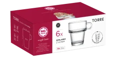 MG HOME TORRE ZESTAW SZKLANEK DO SZTAPLOWANIA 6x250 ML