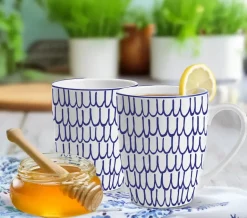 MG HOME | ZESTAW KUBKÓW PORCELANOWYCH FIORI 6x360 ml