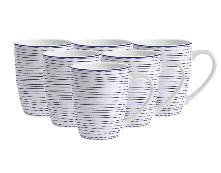 MG HOME | ZESTAW KUBKÓW PORCELANOWYCH MAREA 6x360 ml