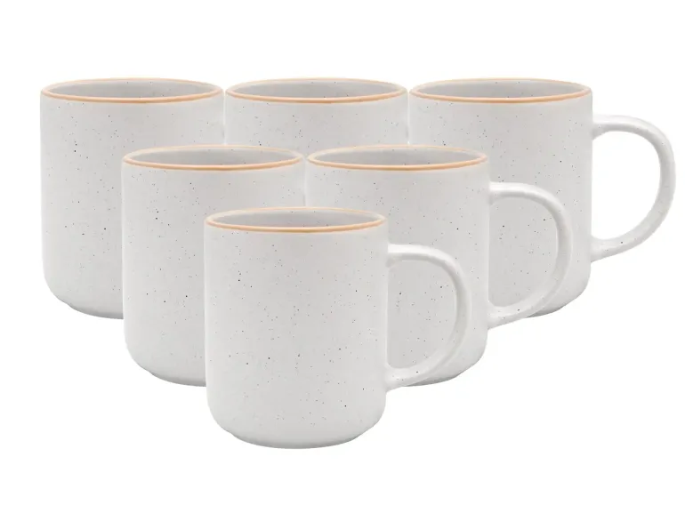 MG HOME | ZESTAW KUBKÓW Z KAMIONKI ARTENA WHITE 6x400 ml