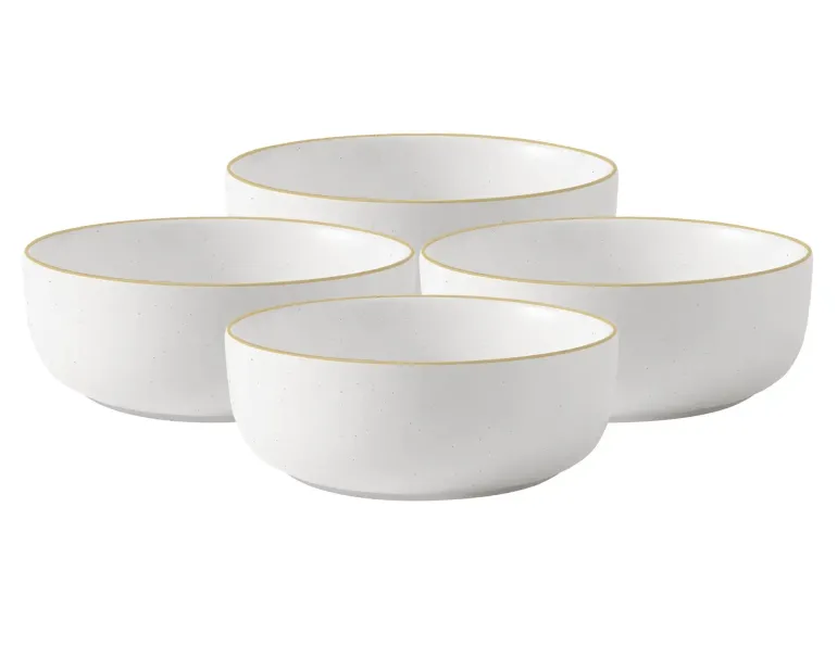 MG HOME | ZESTAW MISEK Z KAMIONKI ARTENA WHITE 4x780 ml