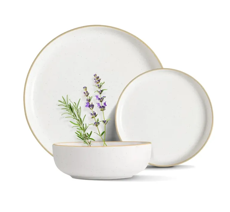 MG HOME | ZESTAW OBIADOWY Z KAMIONKI ARTENA WHITE 12 EL / 4 OS