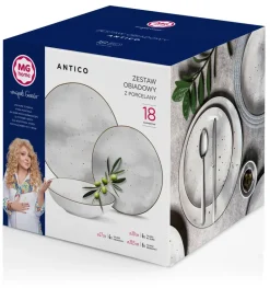 MG HOME | ZESTAW OBIADOWY Z PORCELANY ANTICO 48 EL. / 12 OS.