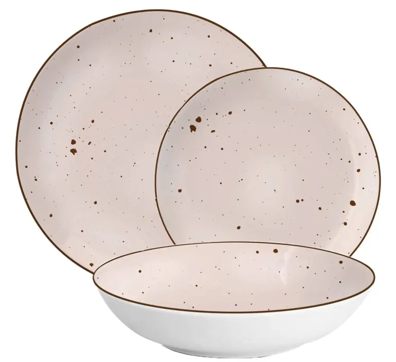 MG HOME | ZESTAW OBIADOWY Z PORCELANY GEMMA PINK 18 EL / 6 OS