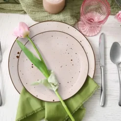 MG HOME | ZESTAW OBIADOWY Z PORCELANY GEMMA PINK 18 EL / 6 OS
