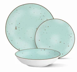 MG HOME | ZESTAW OBIADOWY Z PORCELANY GEMMA GREEN 54 EL / 18 OS