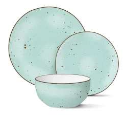 MG HOME | ZESTAW OBIADOWY Z PORCELANY GEMMA GREEN 12 EL / 4 OS