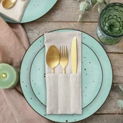 MG HOME | ZESTAW OBIADOWY Z PORCELANY GEMMA GREEN 18 EL / 6 OS