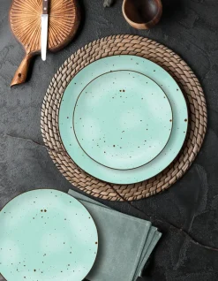 MG HOME | ZESTAW OBIADOWY Z PORCELANY GEMMA GREEN 18 EL / 6 OS