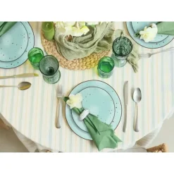 MG HOME | ZESTAW OBIADOWY Z PORCELANY GEMMA GREEN 18 EL / 6 OS