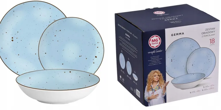 MG HOME | ZESTAW OBIADOWY Z PORCELANY GEMMA BLUE 36 EL / 12 OS