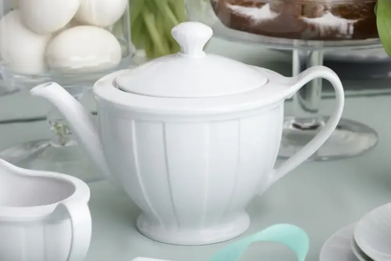 ĆMIELÓW OKTAWA 0001 BIAŁA Zestaw kawowy 21 el / 6 osób / porcelana