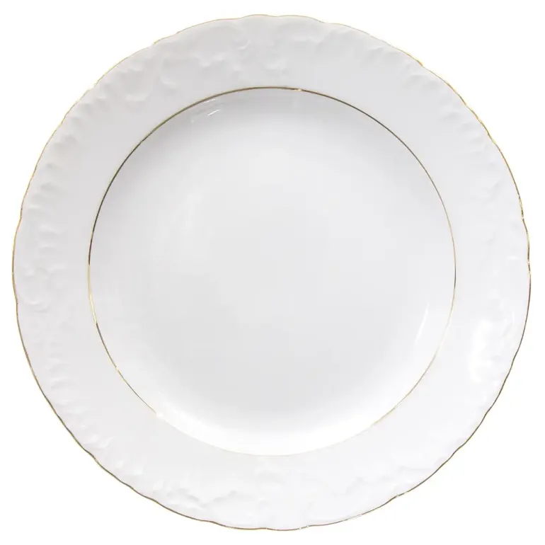 ĆMIELÓW ROCOCO 3604 ZŁOTA LINIA Zestaw obiadowy 18 el / 6 osób / porcelana