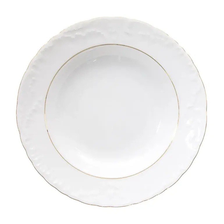 ĆMIELÓW ROCOCO 3604 ZŁOTA LINIA Zestaw obiadowy 18 el / 6 osób / porcelana