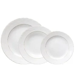 ĆMIELÓW ROCOCO 3604 ZŁOTA LINIA Zestaw obiadowy 18 el / 6 osób / porcelana