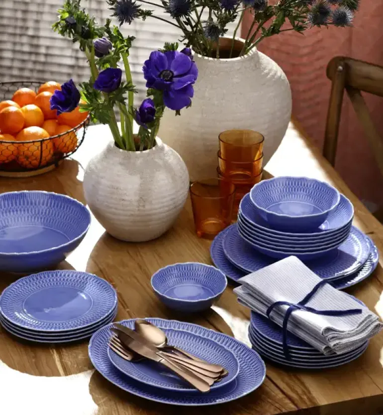 ĆMIELÓW SOFIA LB03 SZAFIROWA Zestaw obiadowy 36 el / 12 osób / porcelana