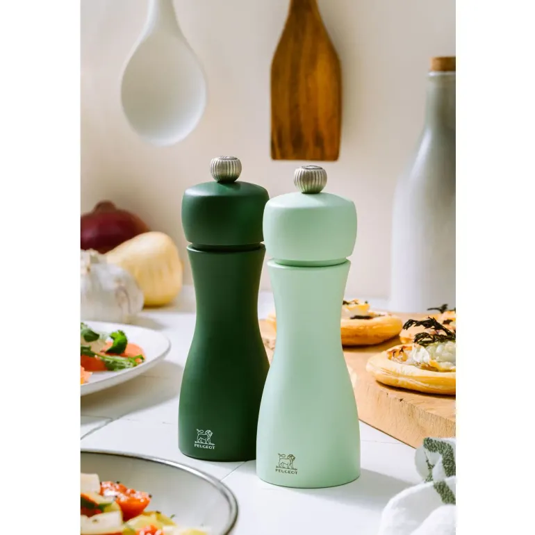 PEUGEOT TAHITI DUO Komplet młynków do soli i pieprzu 15 cm / drewno bukowe / zielony