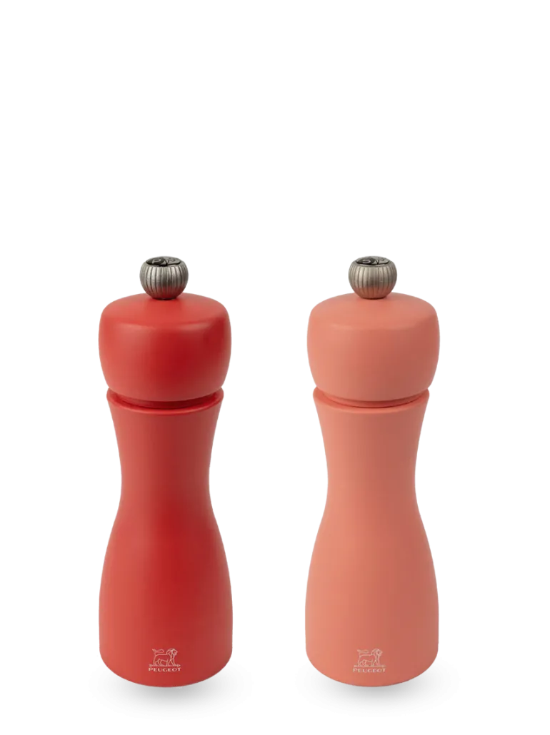 PEUGEOT TAHITI DUO Zestaw młynków do soli i pieprzu 15 cm / drewno bukowe / czerwony