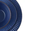 PRIMA DECO BRENTA Komplet obiadowy 36 el dla 12 os / kamionka / granatowy mat