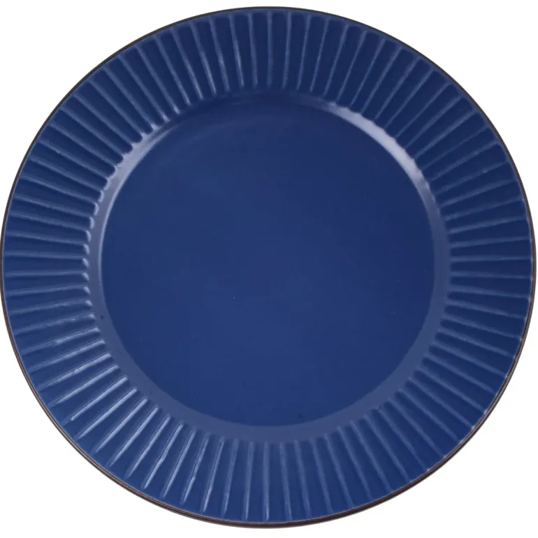PRIMA DECO BRENTA Komplet obiadowy 36 el dla 12 os / kamionka / granatowy mat