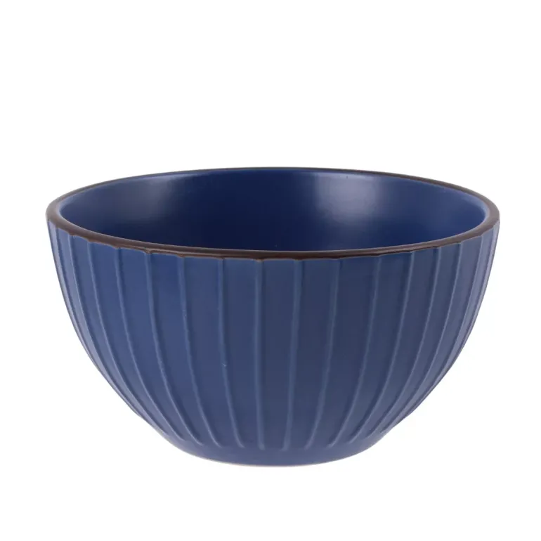 PRIMA DECO BRENTA Komplet obiadowy 36 el dla 12 os / kamionka / granatowy mat