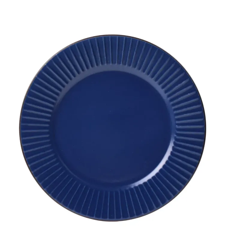 PRIMA DECO BRENTA Komplet obiadowy 36 el dla 12 os / kamionka / granatowy mat