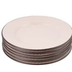 PRIMA DECO BRENTA Komplet obiadowy 18 el dla 6 os / kamionka / kaszmirowy mat