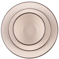 PRIMA DECO BRENTA Komplet obiadowy 54 el dla 18 os / kamionka / kaszmirowy mat
