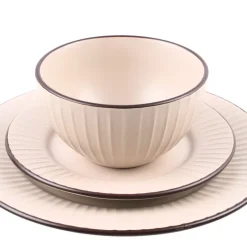 PRIMA DECO BRENTA Komplet obiadowy 54 el dla 18 os / kamionka / kaszmirowy mat