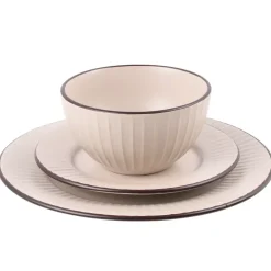 PRIMA DECO BRENTA Komplet obiadowy 36 el dla 12 os / kamionka / kaszmirowy mat