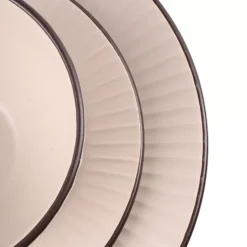 PRIMA DECO BRENTA Komplet obiadowy 36 el dla 12 os / kamionka / kaszmirowy mat