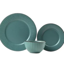 PRIMA DECO BRENTA Komplet obiadowy 36 el dla 12 os / kamionka / morski mat