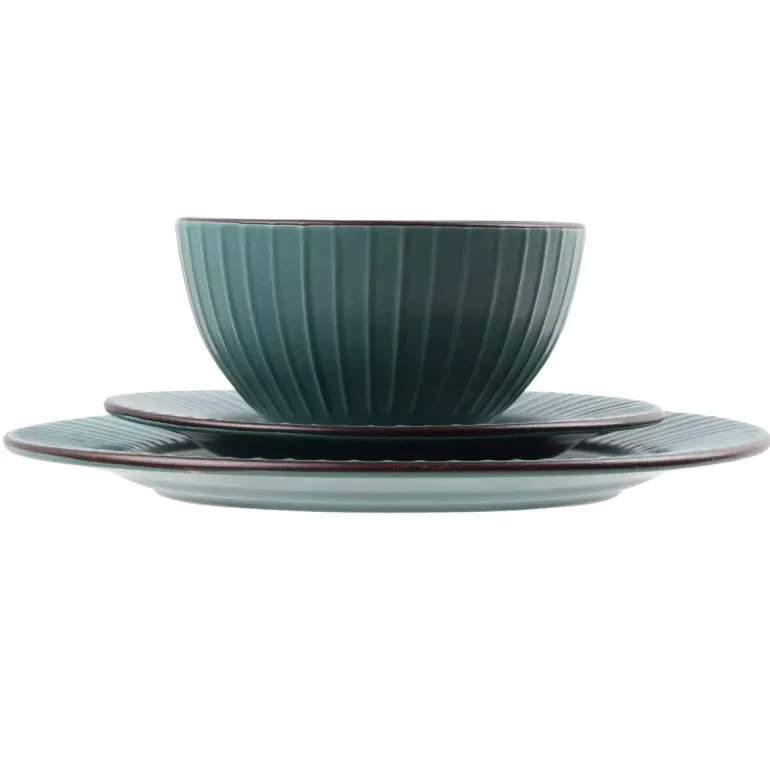 PRIMA DECO BRENTA Komplet obiadowy 54 el dla 18 os / kamionka / morski mat
