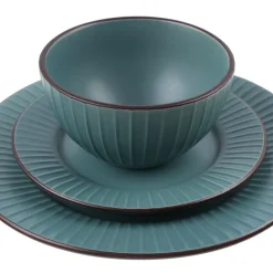 PRIMA DECO BRENTA Komplet obiadowy 54 el dla 18 os / kamionka / morski mat