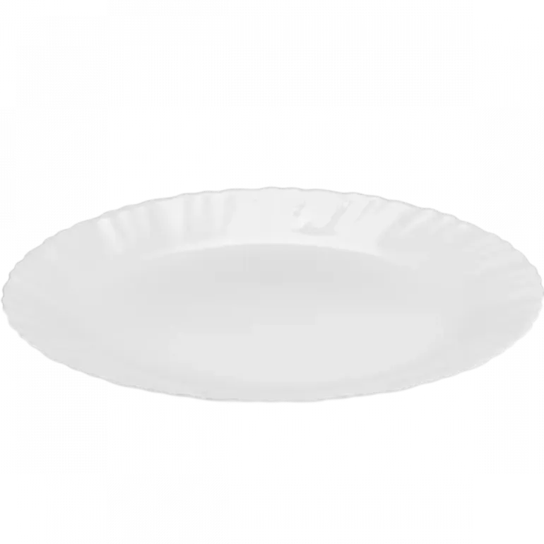 PRIMA DECO CARBO Komplet obiadowy 36 el dla 12 os / biały / karbowany rant / szkło hartowane