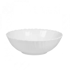 PRIMA DECO CARBO Komplet obiadowy 18 el dla 6 os / biały / karbowany rant / szkło hartowane