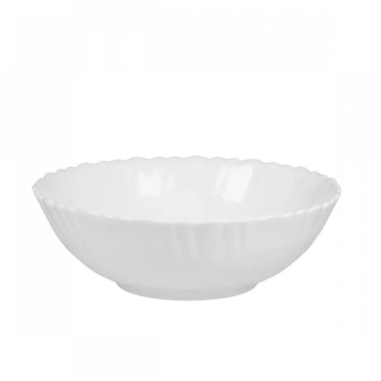 PRIMA DECO CARBO Komplet obiadowy 18 el dla 6 os / biały / karbowany rant / szkło hartowane