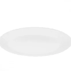 PRIMA DECO CARBO Półmisek owalny 20x15,5 cm / biały / karbowany rant / szkło hartowane