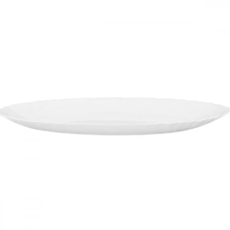PRIMA DECO CARBO Półmisek owalny 20x15,5 cm / biały / karbowany rant / szkło hartowane
